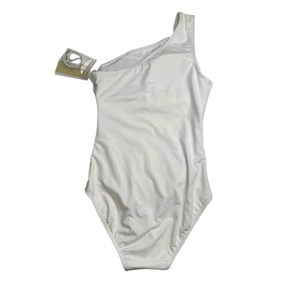 MICHAEL Michael Kors One Shoulder Underwire One Piece Swimsuit White Size 6 New